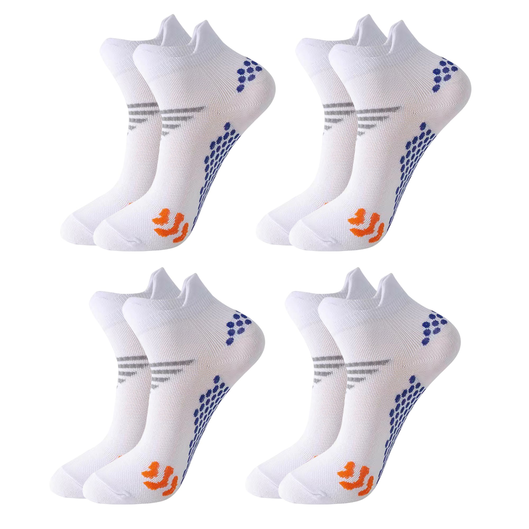 Anna-Kaci Non Slip Grip Athletic Ankle Socks Yoga Pilates Workout Socks Cushioned Sports Socks 4 Pack