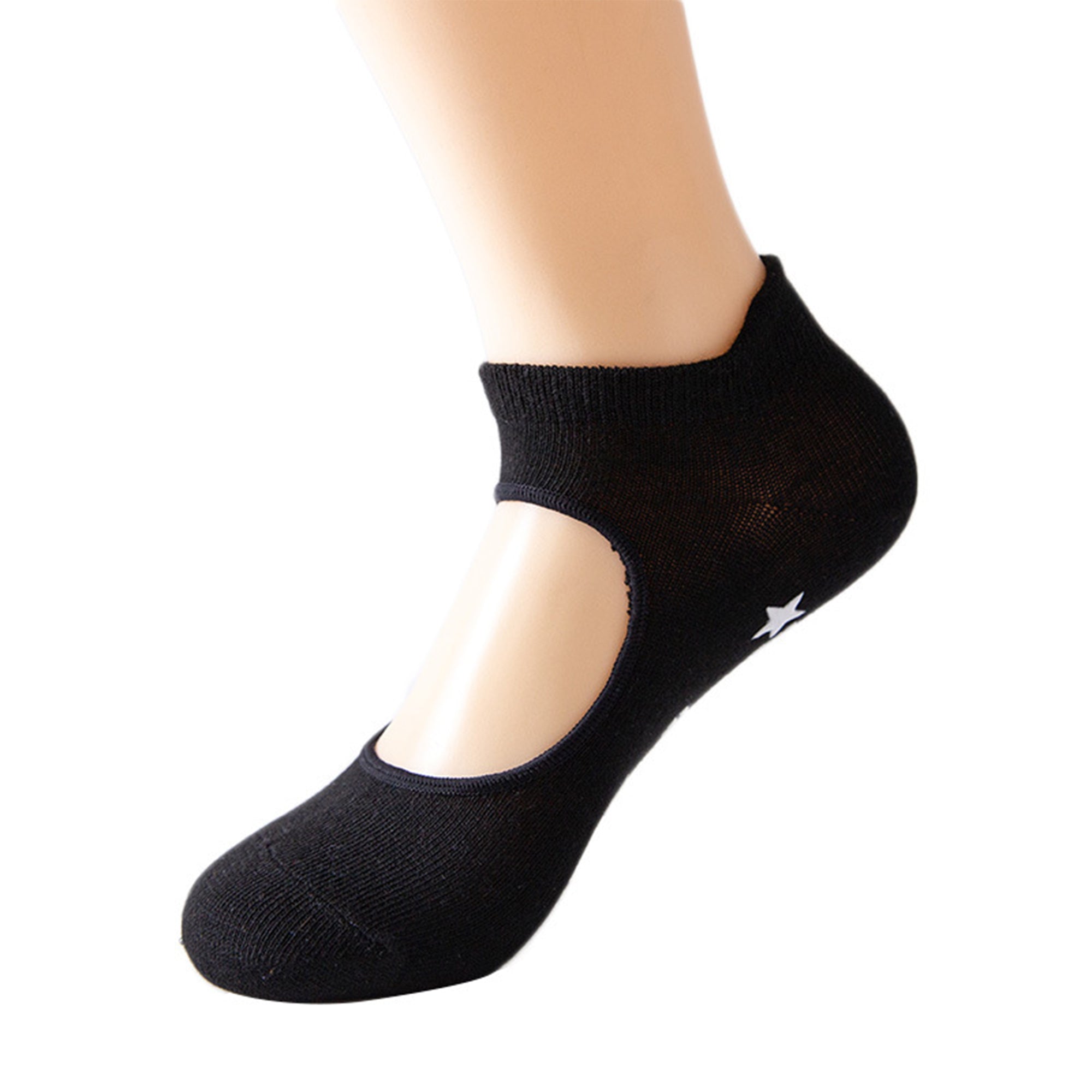 Anna-Kaci Non Slip Yoga Grip Socks Open Instep Pilates Barre Workout Socks Low Cut Athletic Socks 4 Pack