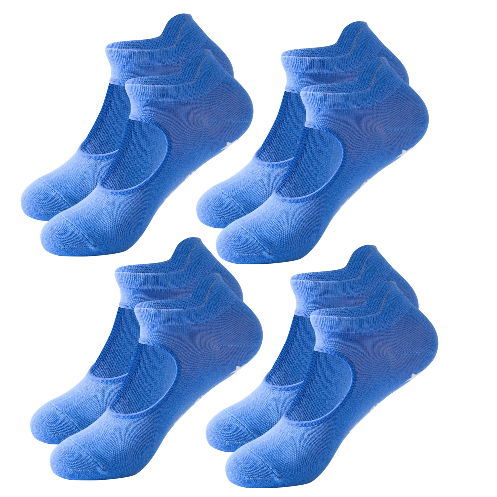 Anna-Kaci Non Slip Yoga Grip Socks Open Instep Pilates Barre Workout Socks Low Cut Athletic Socks 4 Pack