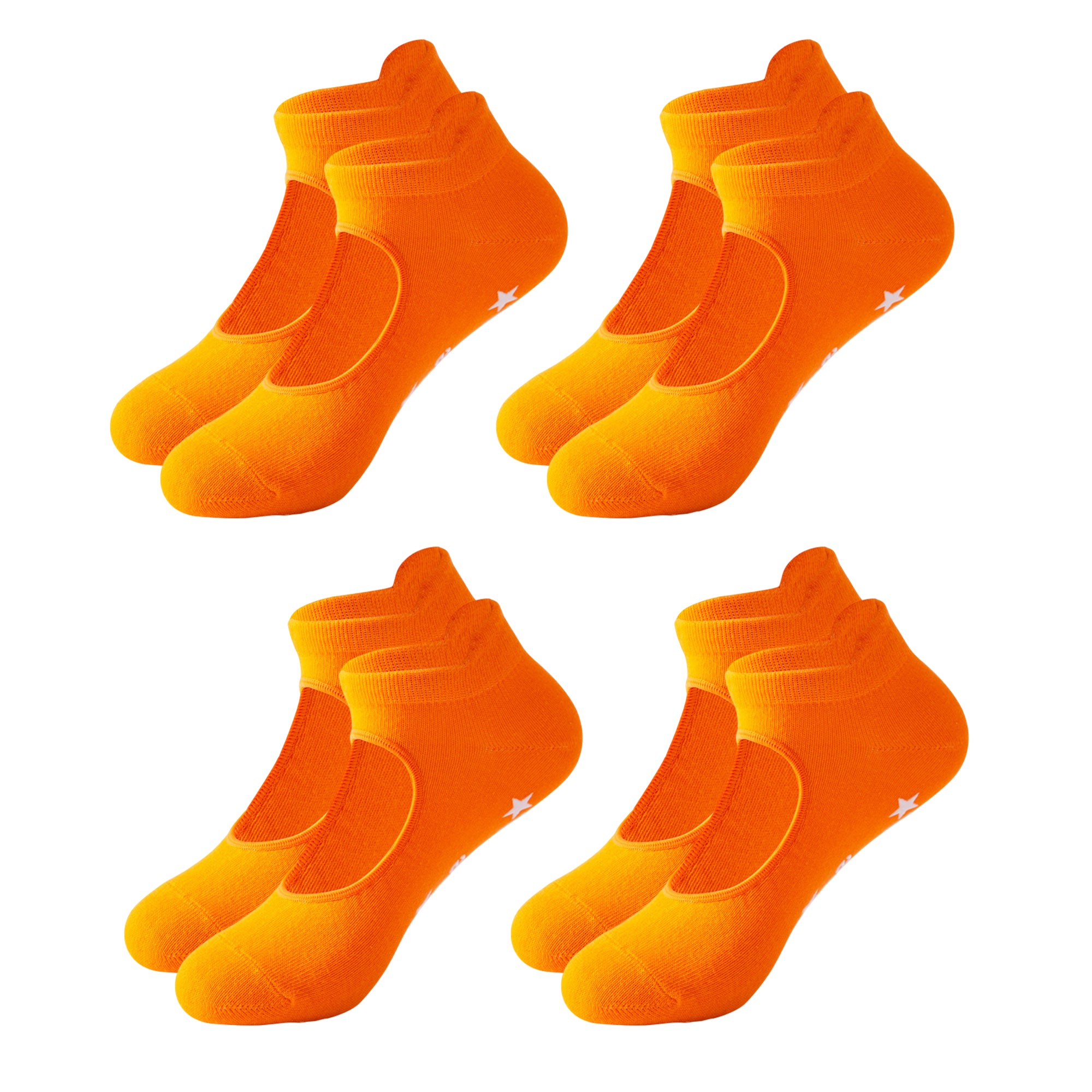 Anna-Kaci Non Slip Yoga Grip Socks Open Instep Pilates Barre Workout Socks Low Cut Athletic Socks 4 Pack