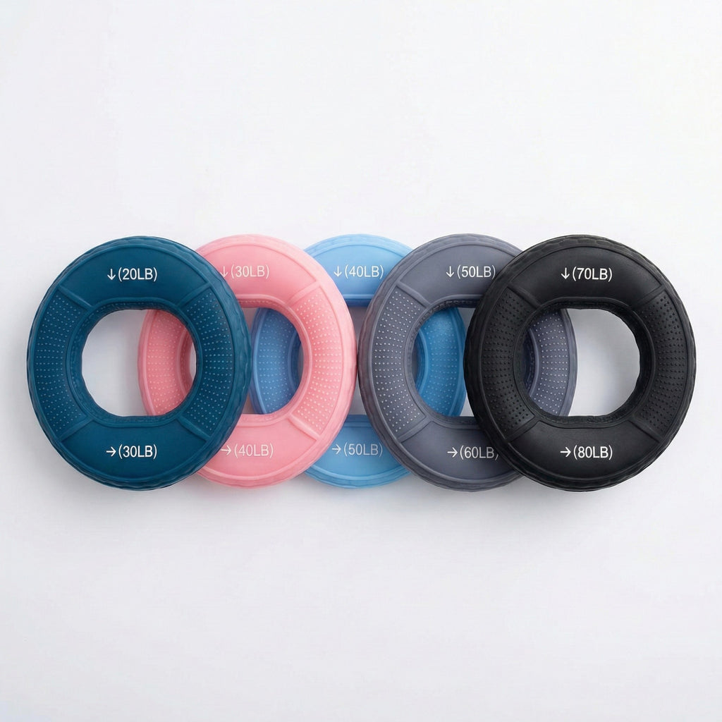 Anna-Kaci 5-Piece Hand Grip Strengthener Ring Set with Multiple Resistance Levels
