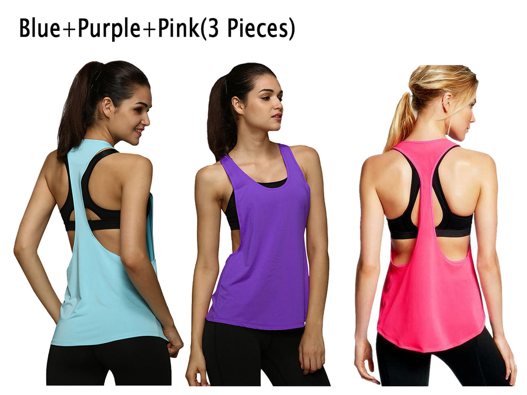 Camiseta sin mangas holgada con espalda cruzada para hacer yoga