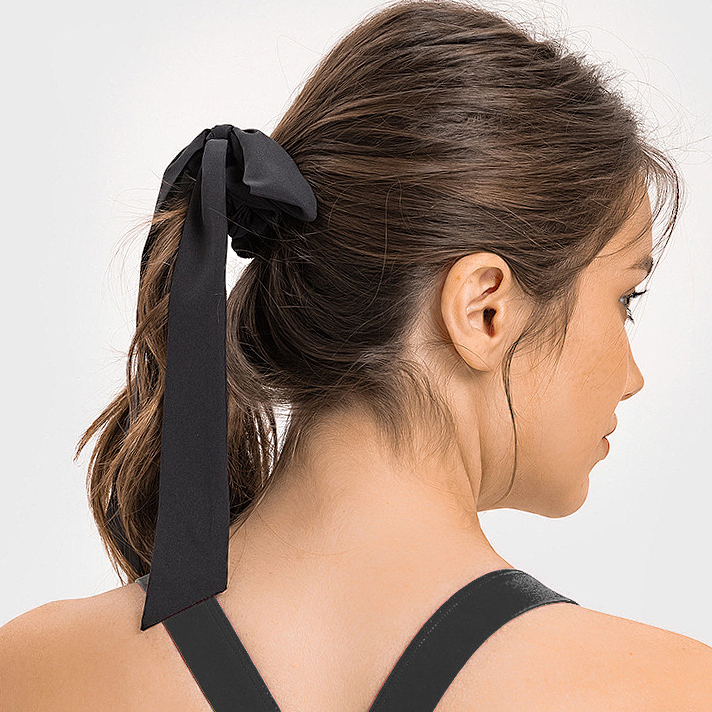 Anna-Kaci Elastic Hair Ties with Long Bows, Hair Scrunchies with Knotted Bow Ribbon for Women Girls