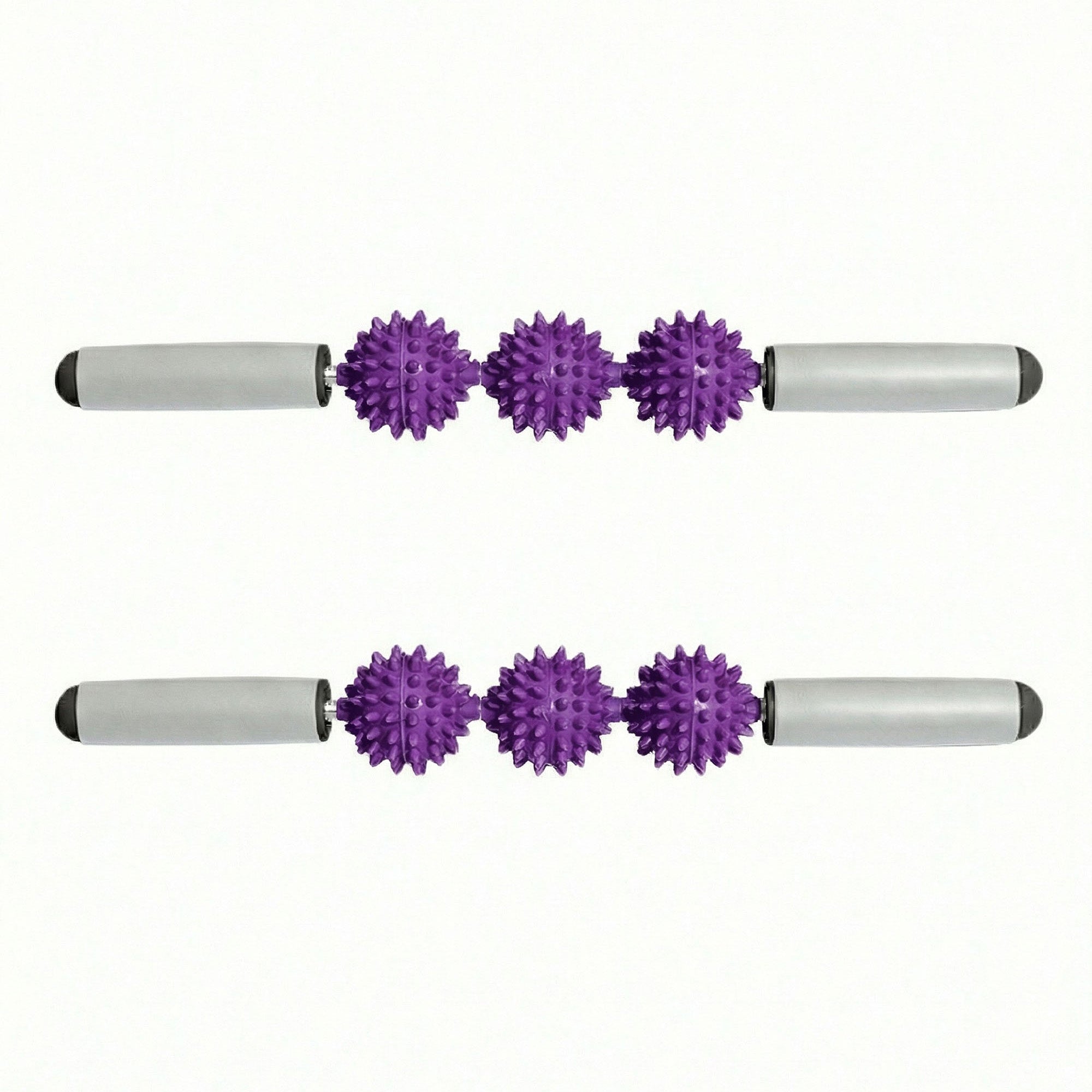 Anna-Kaci 2-PC Handheld Massage Roller with Textured Therapy Balls for Deep Tissue Relief
