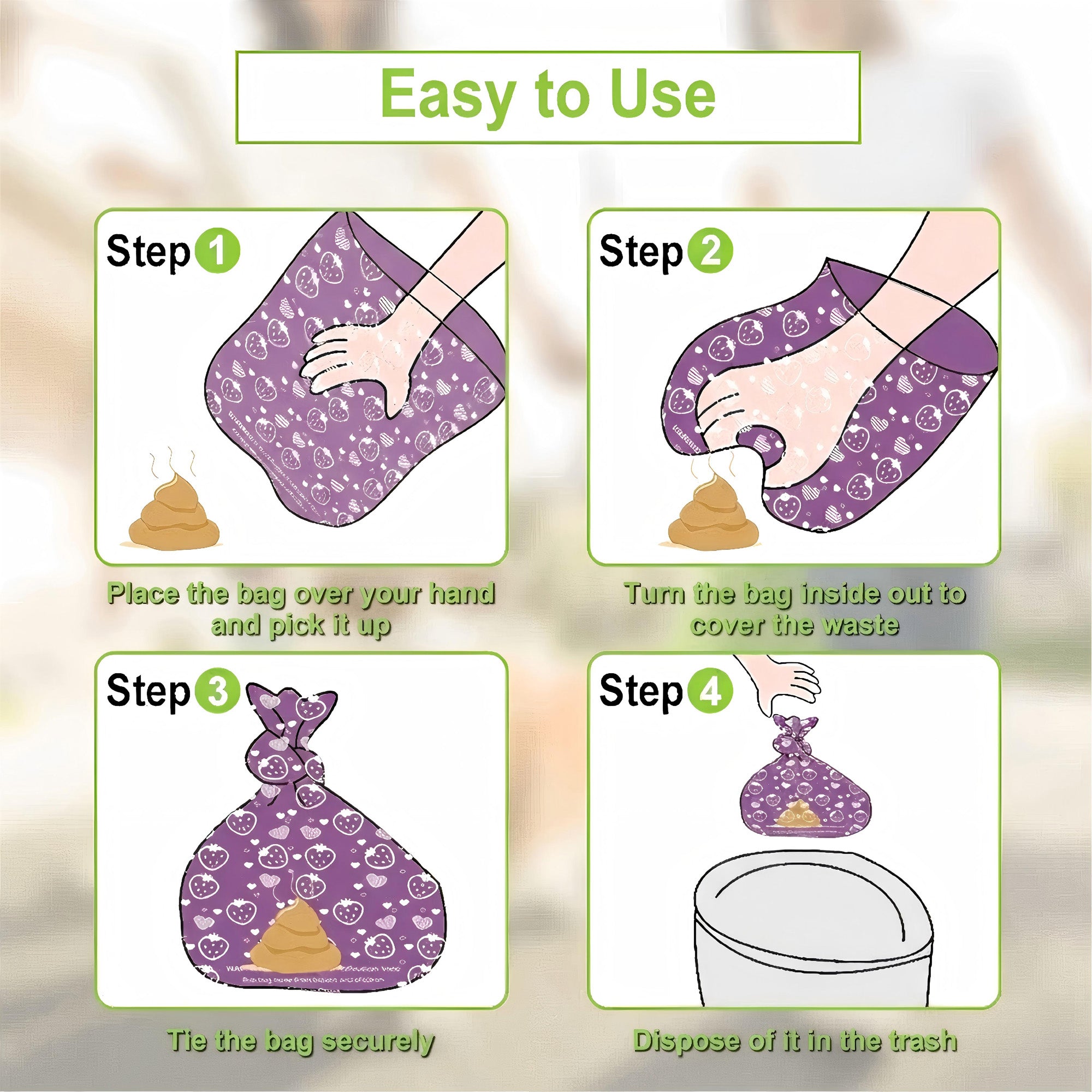 Anna-Kaci Biodegradable Dog Waste Bags 240 Bags in 16 Rolls with Dispenser Leakproof Easy Tear Cleanup Bags