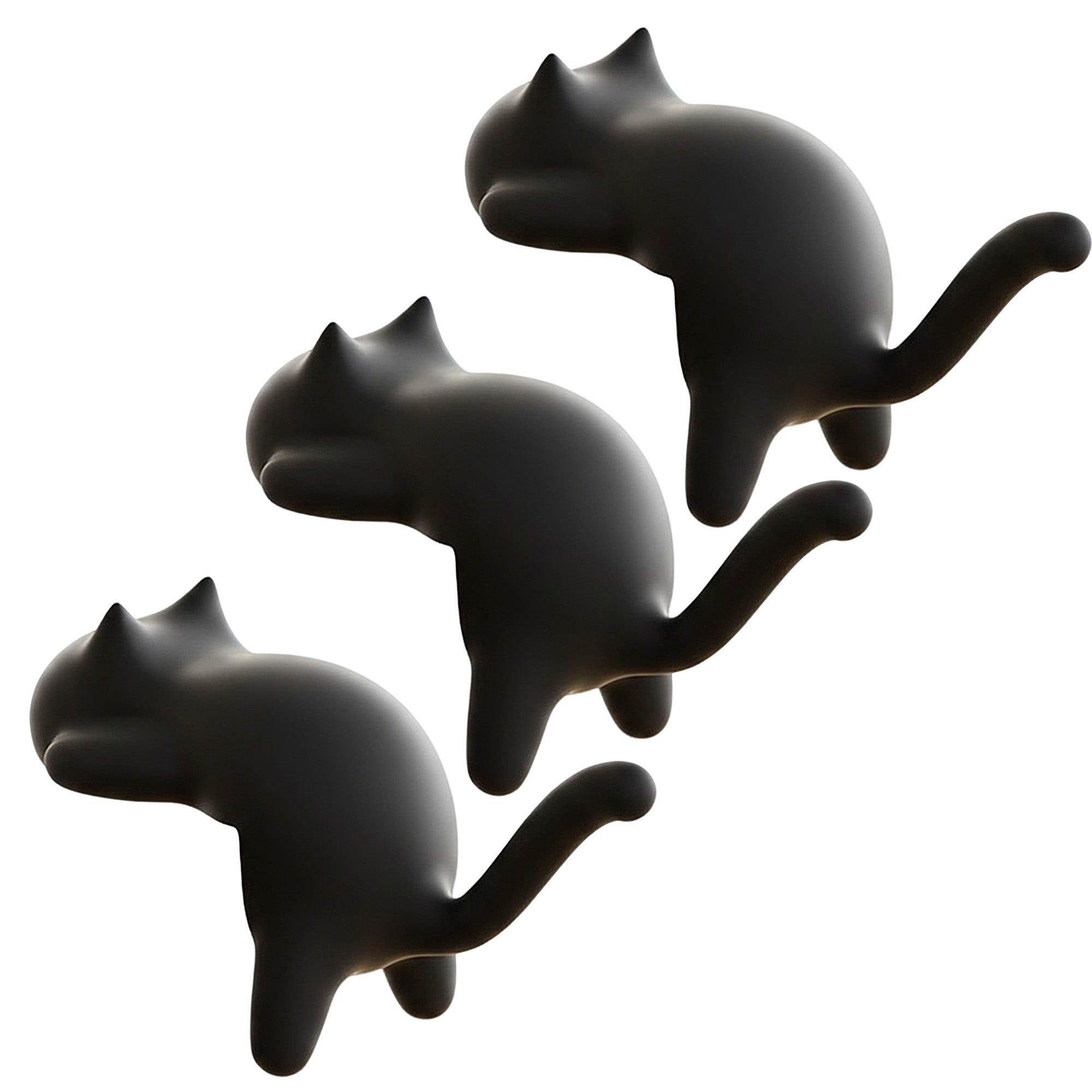 Anna-Kaci 3-Piece Desk Edge Bag Hook with Cat-Shaped Design and Protective Non-Slip Surface