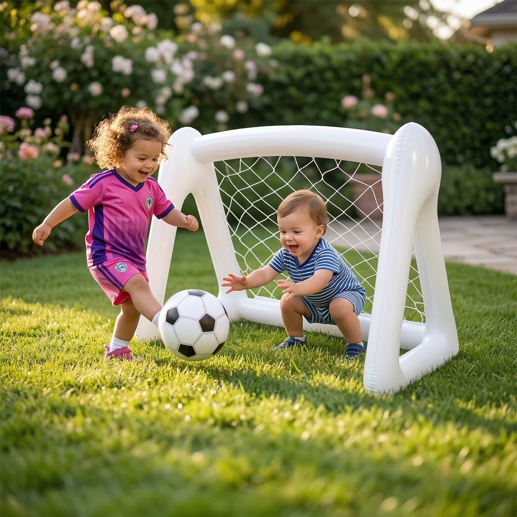 Anna-Kaci Inflatable Soccer Goal with Net Portable Backyard Lawn and Park Play