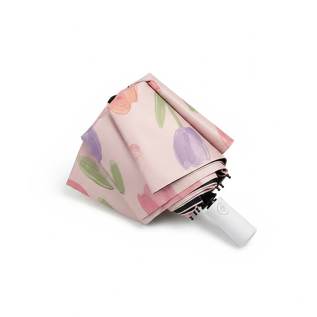 Anna-Kaci Tulip Floral Print Compact Foldable Umbrella