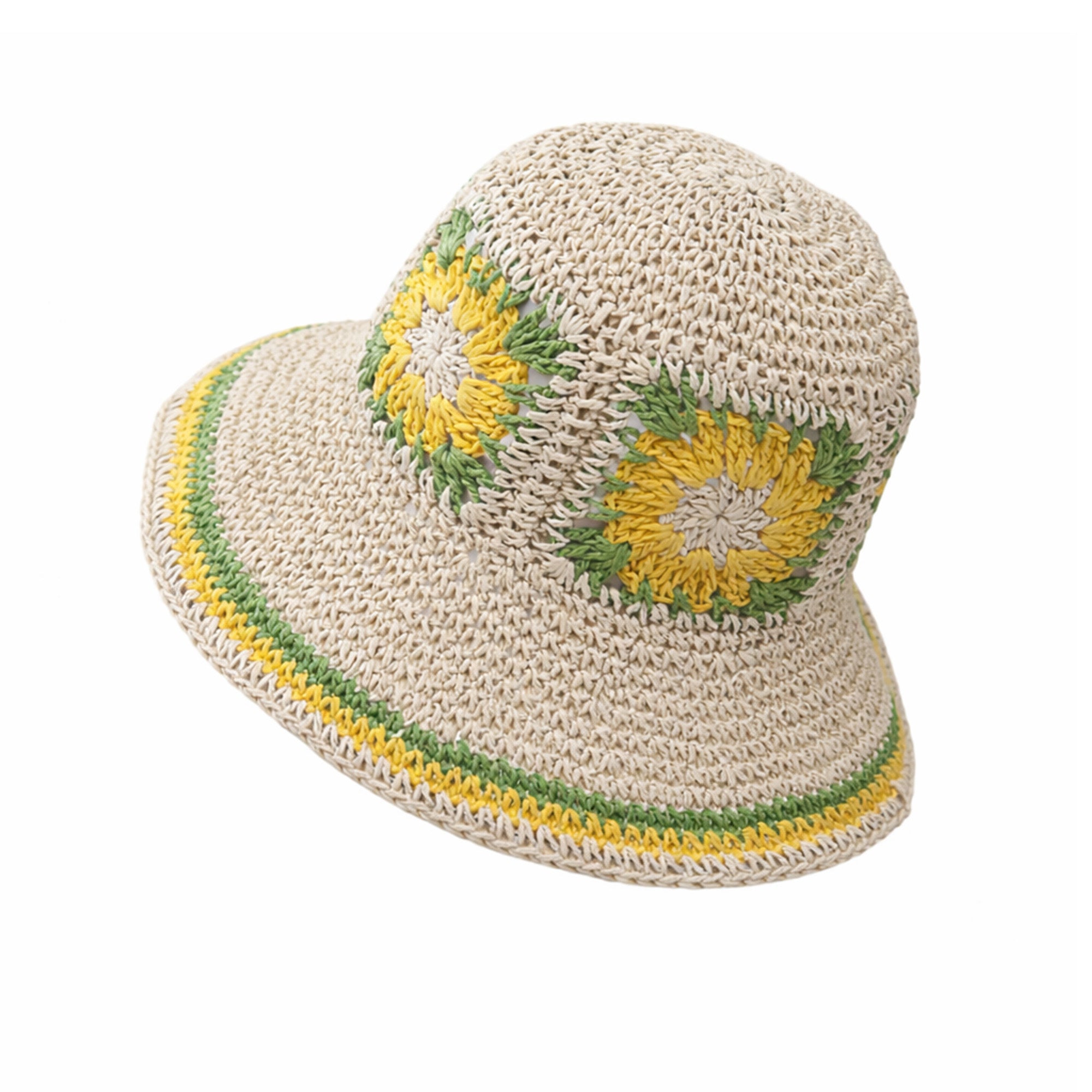 Anna-Kaci Women Bucket Hat Wide Brim Crochet Pattern Lightweight Casual Sun Hat