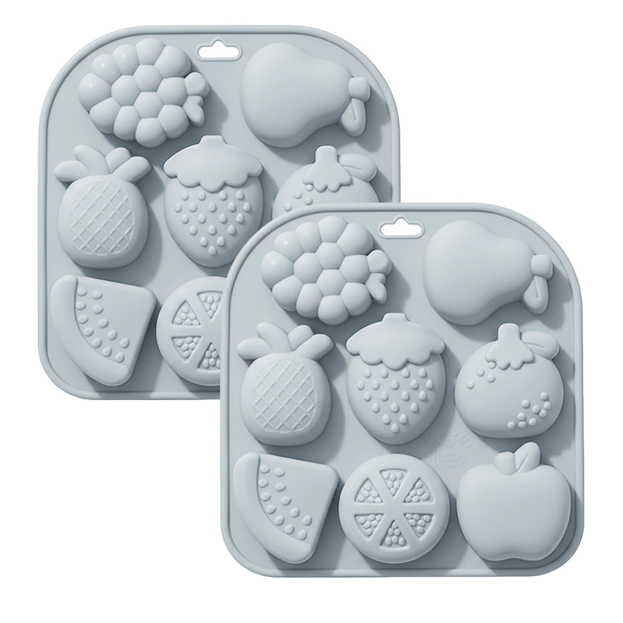 Anna-Kaci 2-Piece Fruit Shape Silicone Baking Mold Set Nonstick Flexible Chocolate Candy Dessert Mold