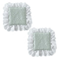 Anna-Kaci 2-PC Lace Trim Square Fabric Cup Coaster with Soft Padded Center and Embroidered Detail
