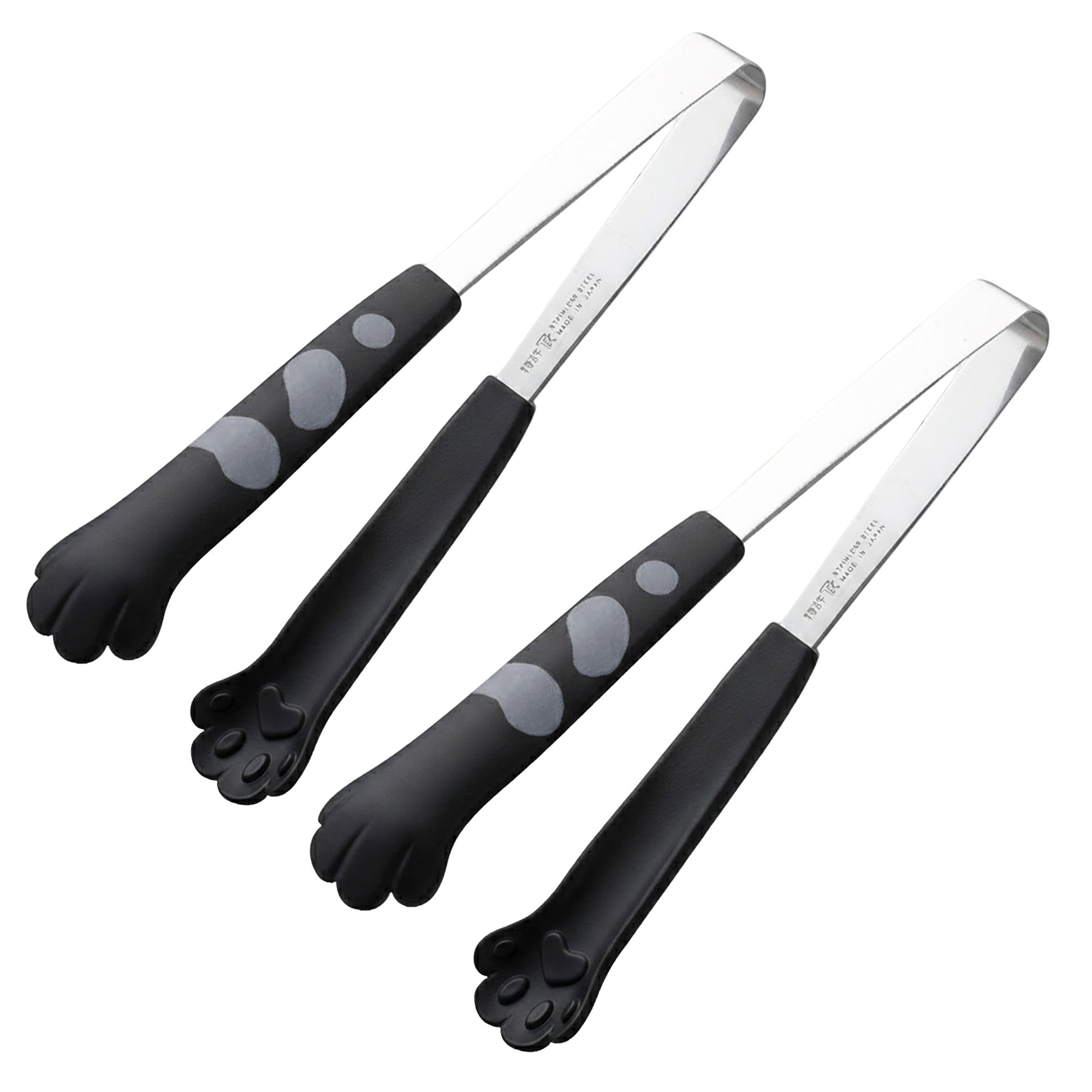 Anna-Kaci Stainless Steel Kitchen Tongs with Paw Handle Design Serving Utensil Set 2 Piece