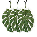 Anna-Kaci Soft Absorbent Hanging Hand Towels Leaf Shaped Reusable Cleaning Cloth with Loop 3 Pack