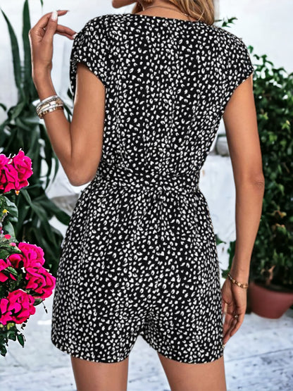 Dotted Pattern Batwing Sleeved Jumpsuit