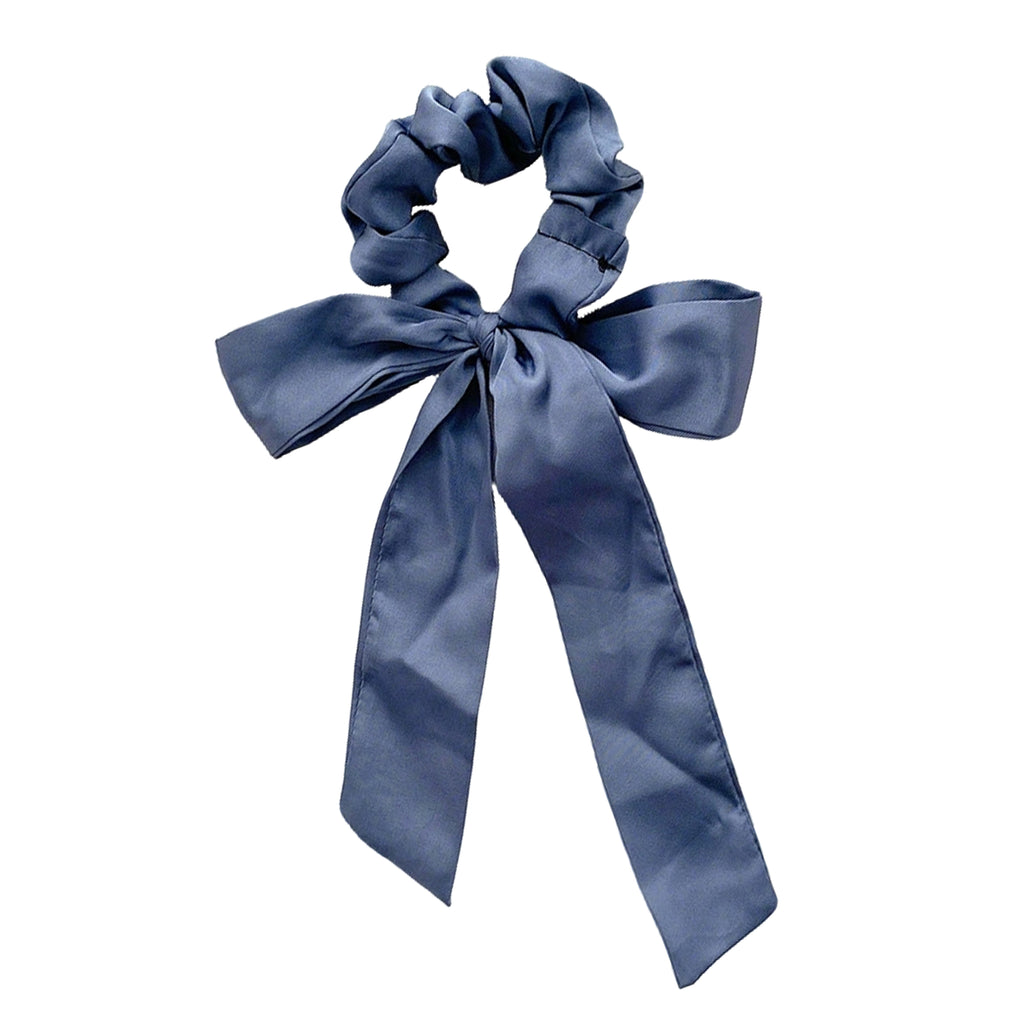 Anna-Kaci Knotted Bow Satin Hair Scrunchies Ties Elastic Hair Scarf Hair Bands Ponytail Holder for Women Girls