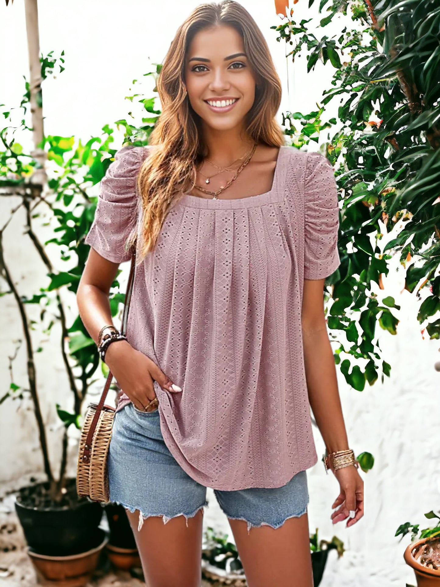 Square Collared Shirt Top