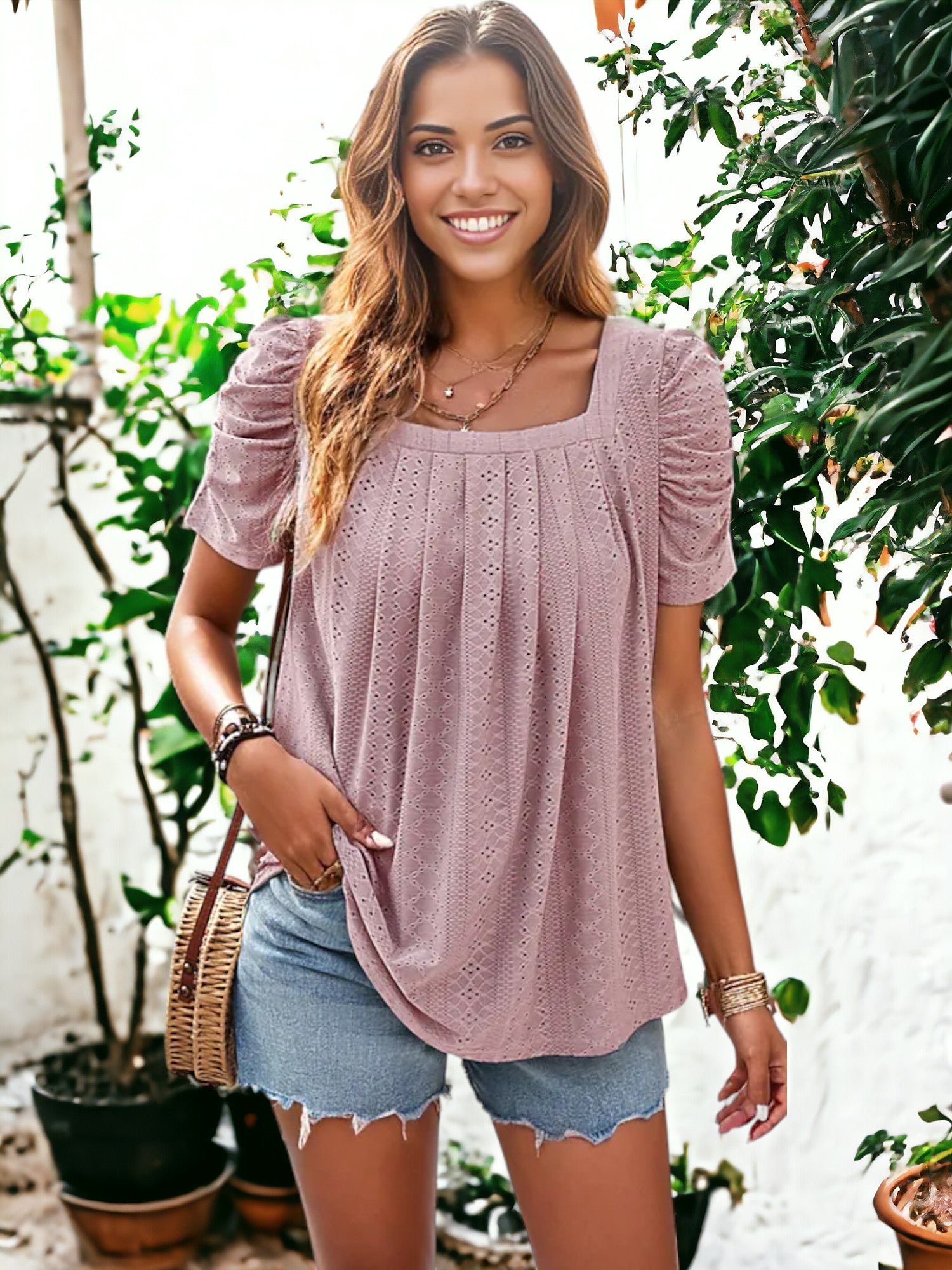 Camisa de cuello cuadrado