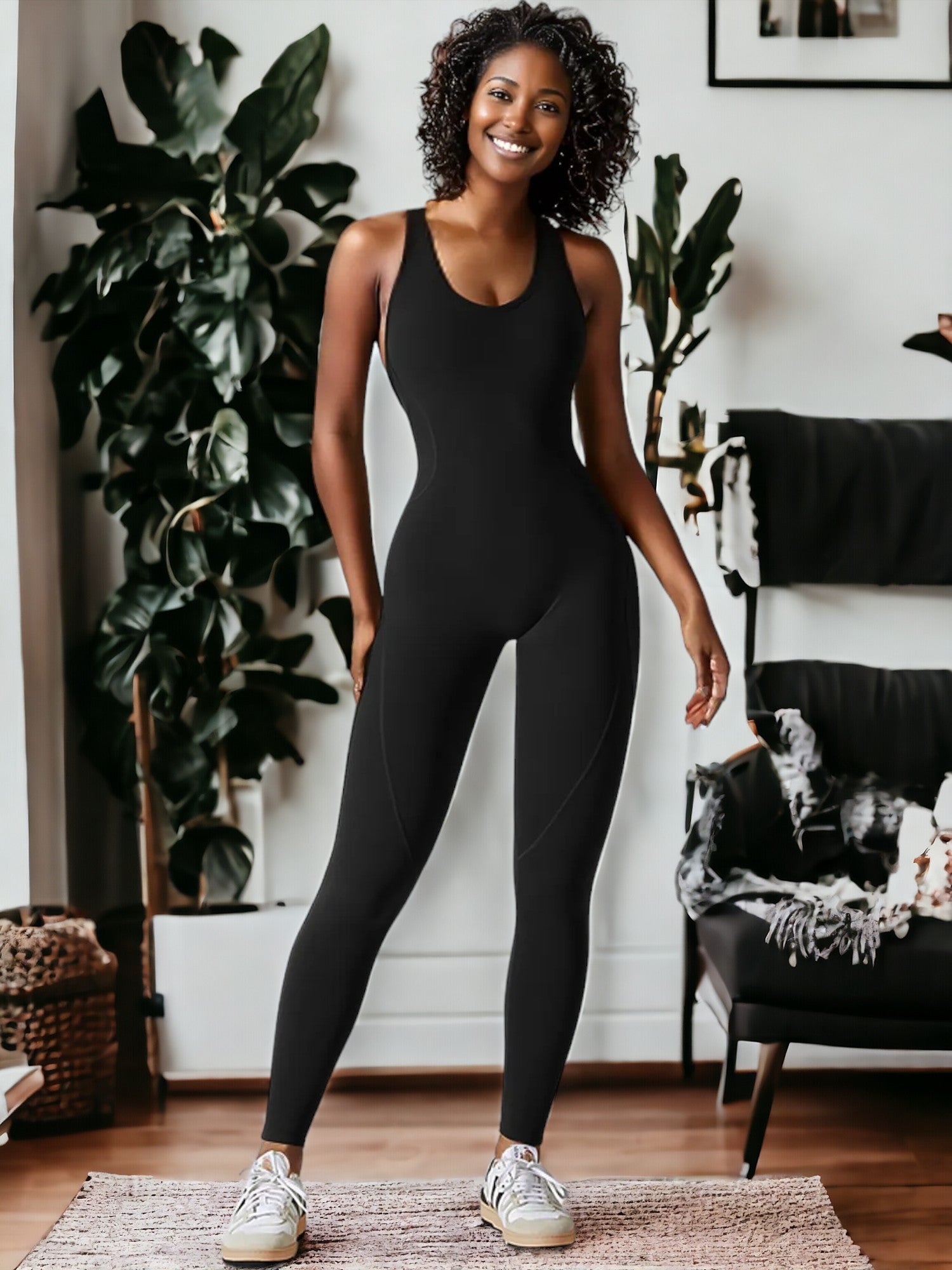 Traje de yoga de una pieza ajustado y muy elástico