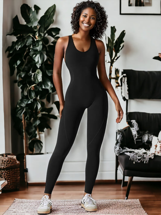 Traje de yoga de una pieza ajustado y muy elástico