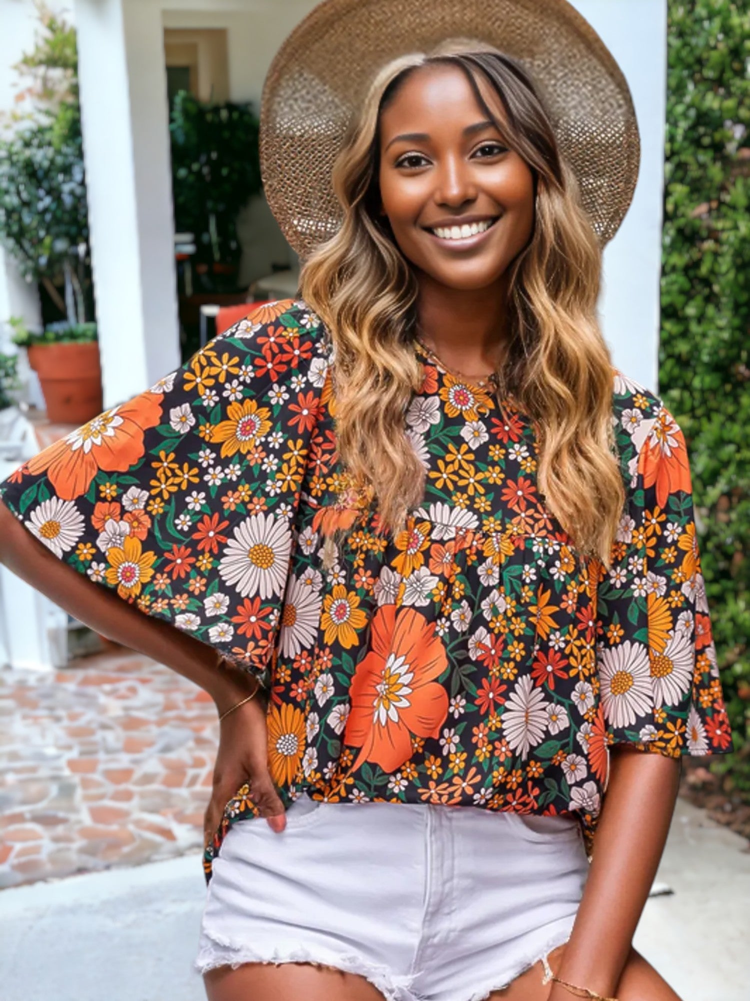 Floral Printed Bohemian Top