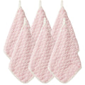 Anna-Kaci Soft Absorbent Hanging Hand Towels Textured Teardrop Shape Reusable Cleaning Cloth with Loop 6 Pack