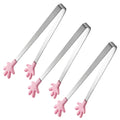 Anna-Kaci Stainless Steel Kitchen Tongs with Hand Shape Silicone Tips Serving Utensil Set 3 Piece
