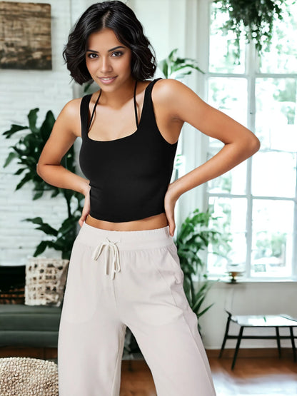 Sujetador deportivo de yoga de dos piezas con cuello halter