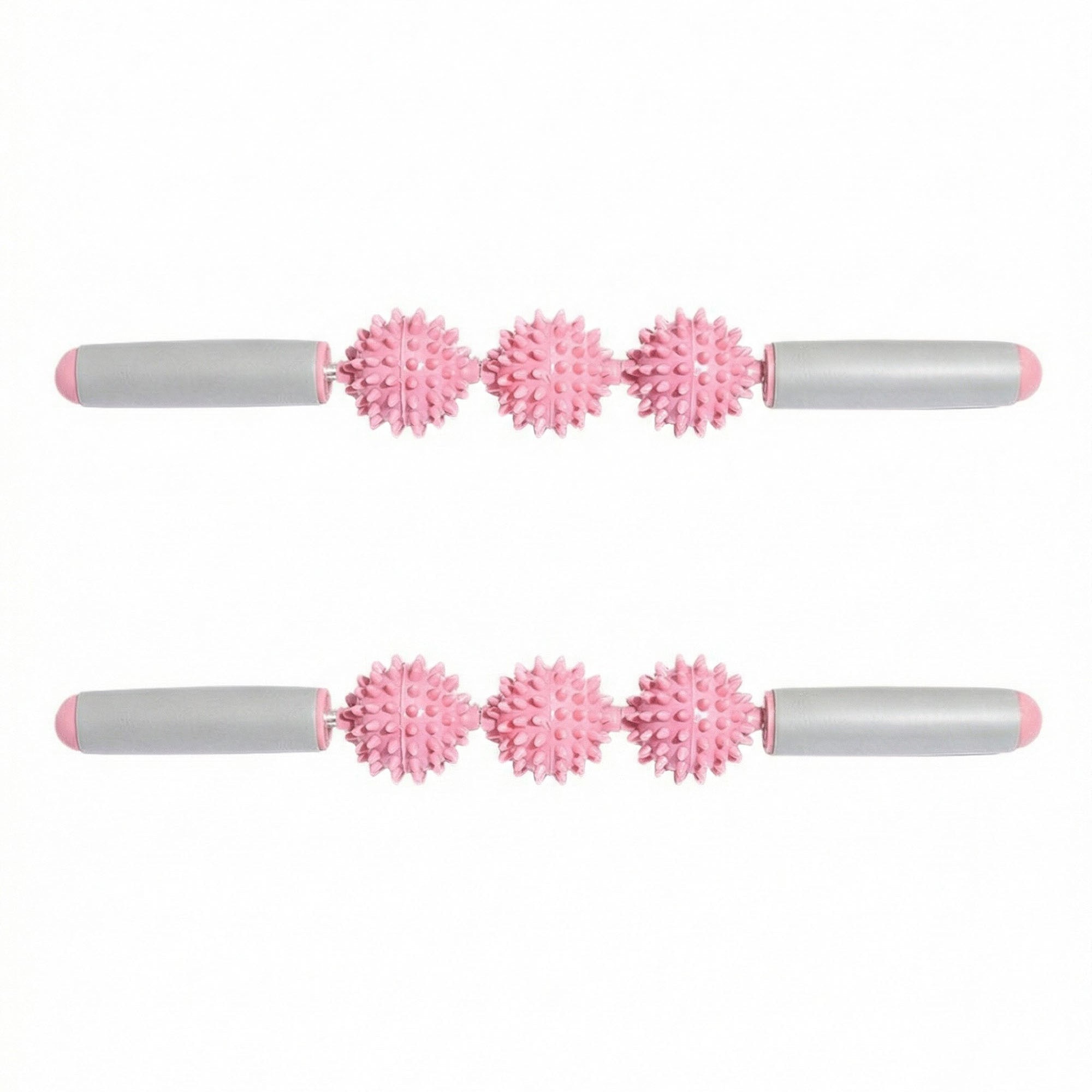 Anna-Kaci 2-PC Handheld Massage Roller with Textured Therapy Balls for Deep Tissue Relief