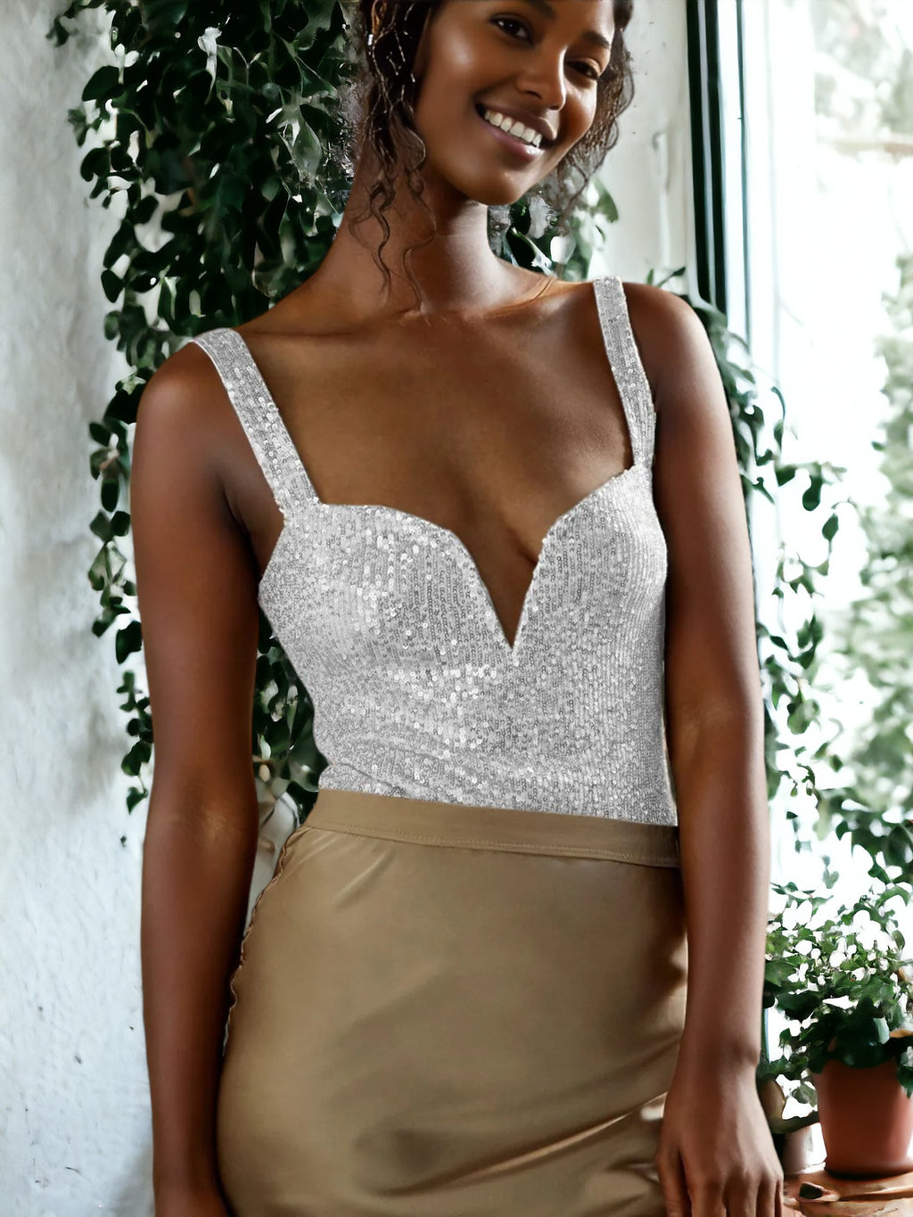 One-Piece Sequined Jumpsuit Outfit