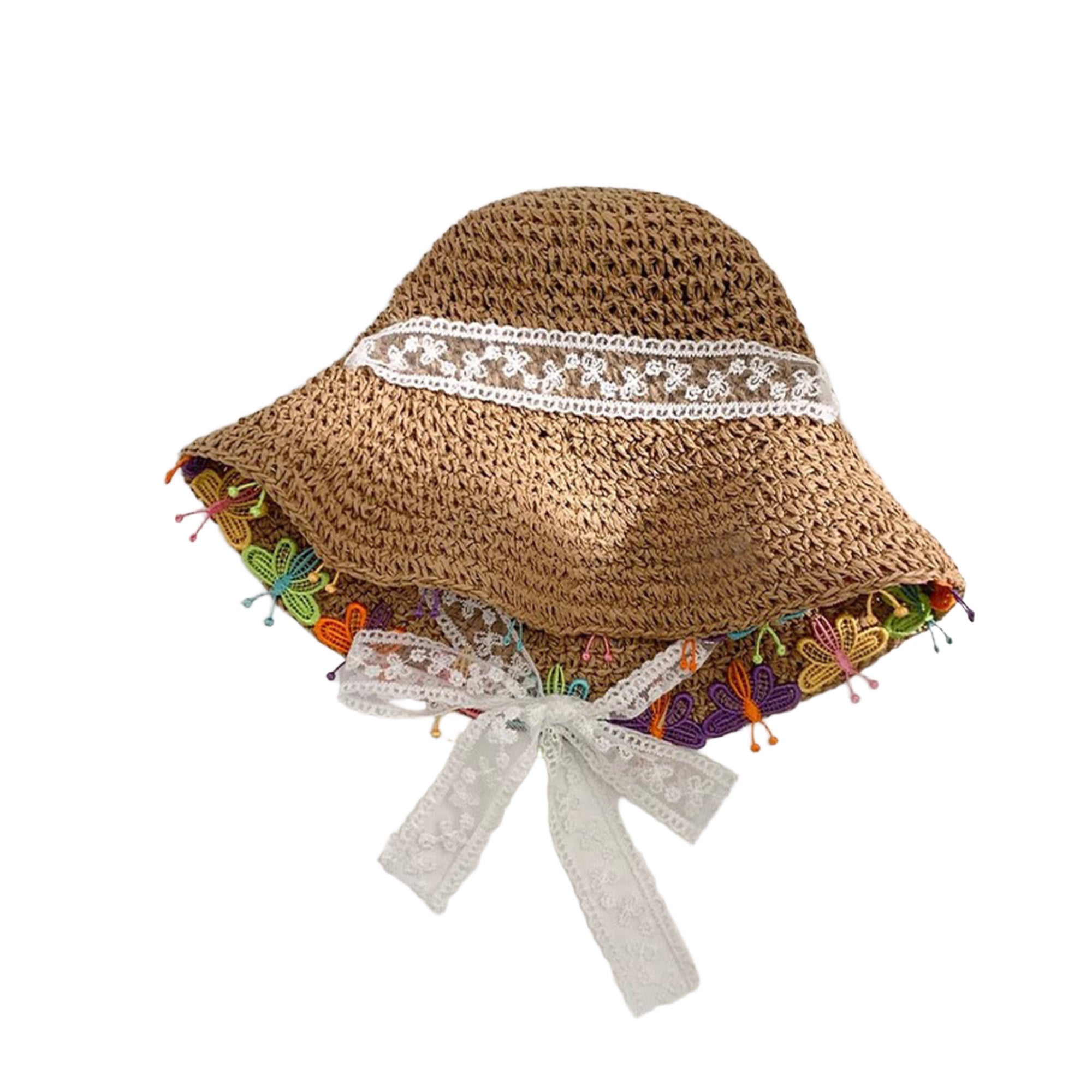 Anna-Kaci Women's Colorful Butterfly - Embellished Straw Sun Hat