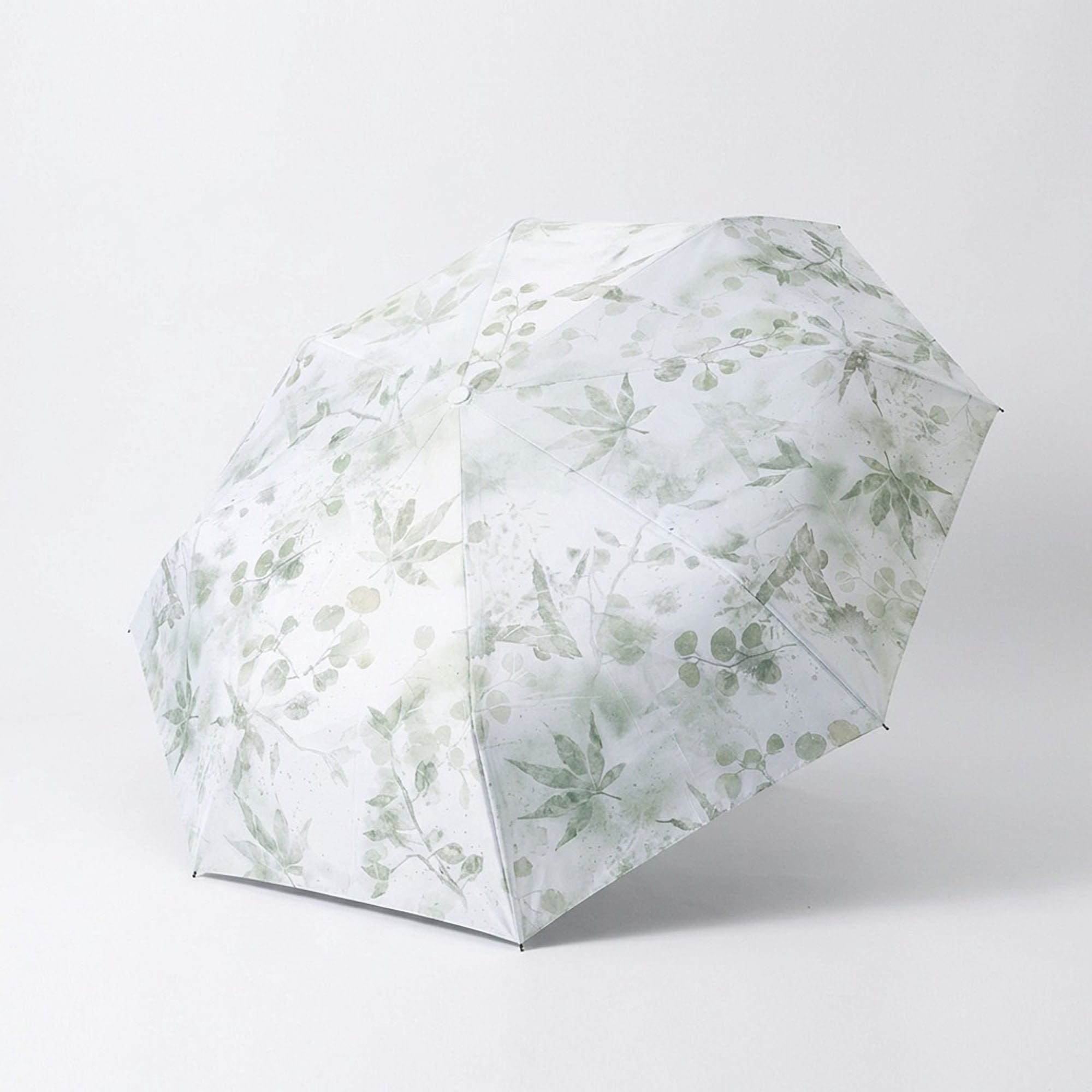 Anna-Kaci Botanical Leaf Print Compact Folding Umbrella with Automatic Open and Wind Resistant Frame
