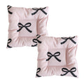 Anna-Kaci 2-PC Quilted Fabric Coaster with Bow Print Decorative Table Protector