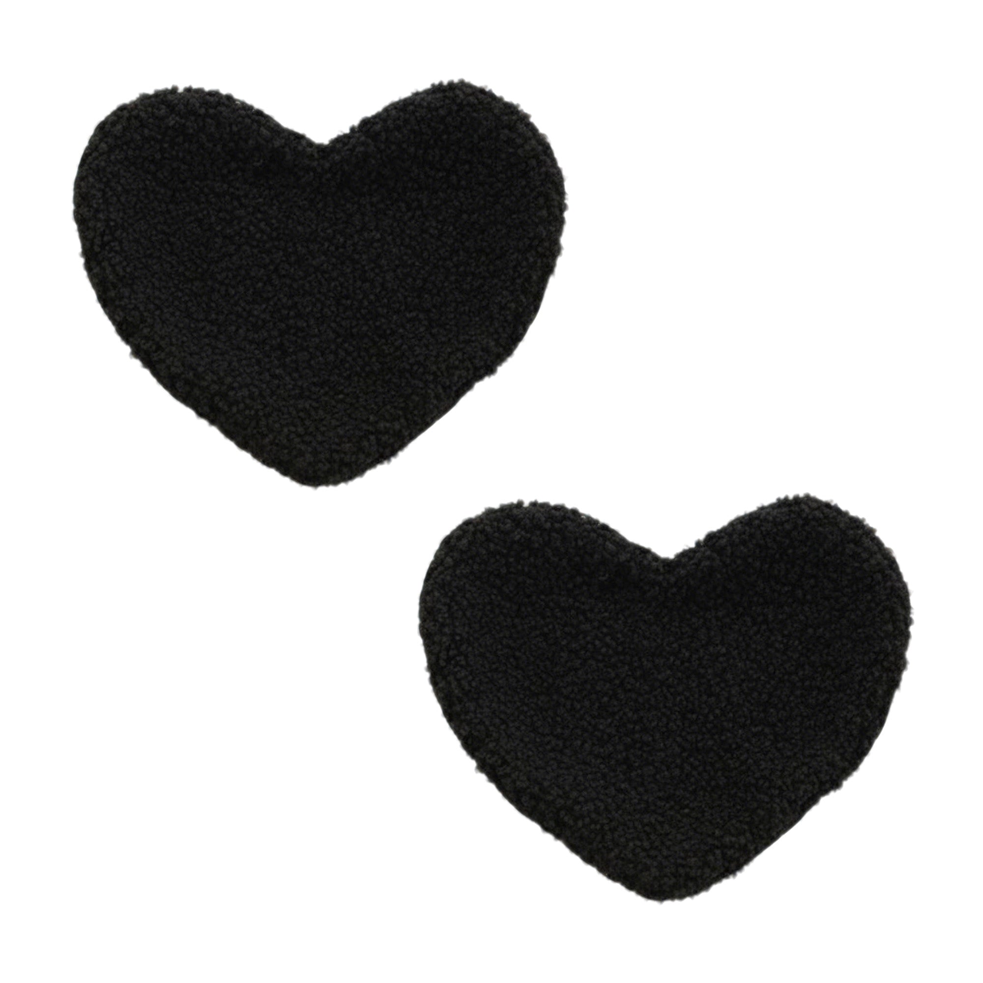 Anna-Kaci 2-PC Heart Shaped Plush Cup Coaster with Soft Textured Fabric and Padded Design