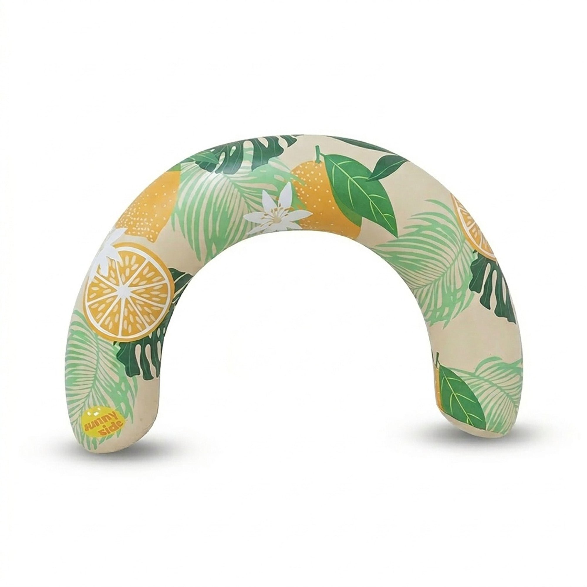 Anna-Kaci Inflatable U Shape Pool Float Adult Swim Ring Tropical Lemon Print Swimming Pool Float