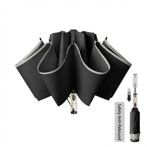 Anna-Kaci Compact Folding Umbrella with Two Tone Canopy Wind Resistant Frame and Automatic Open Handle
