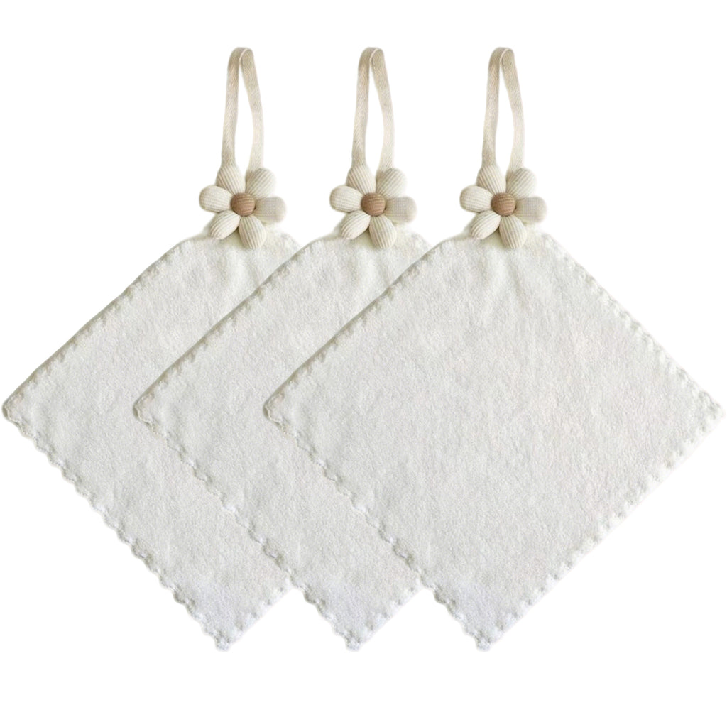 Anna-Kaci Soft Absorbent Hanging Washcloths 3 Pack Reusable Textured Cleaning Cloths