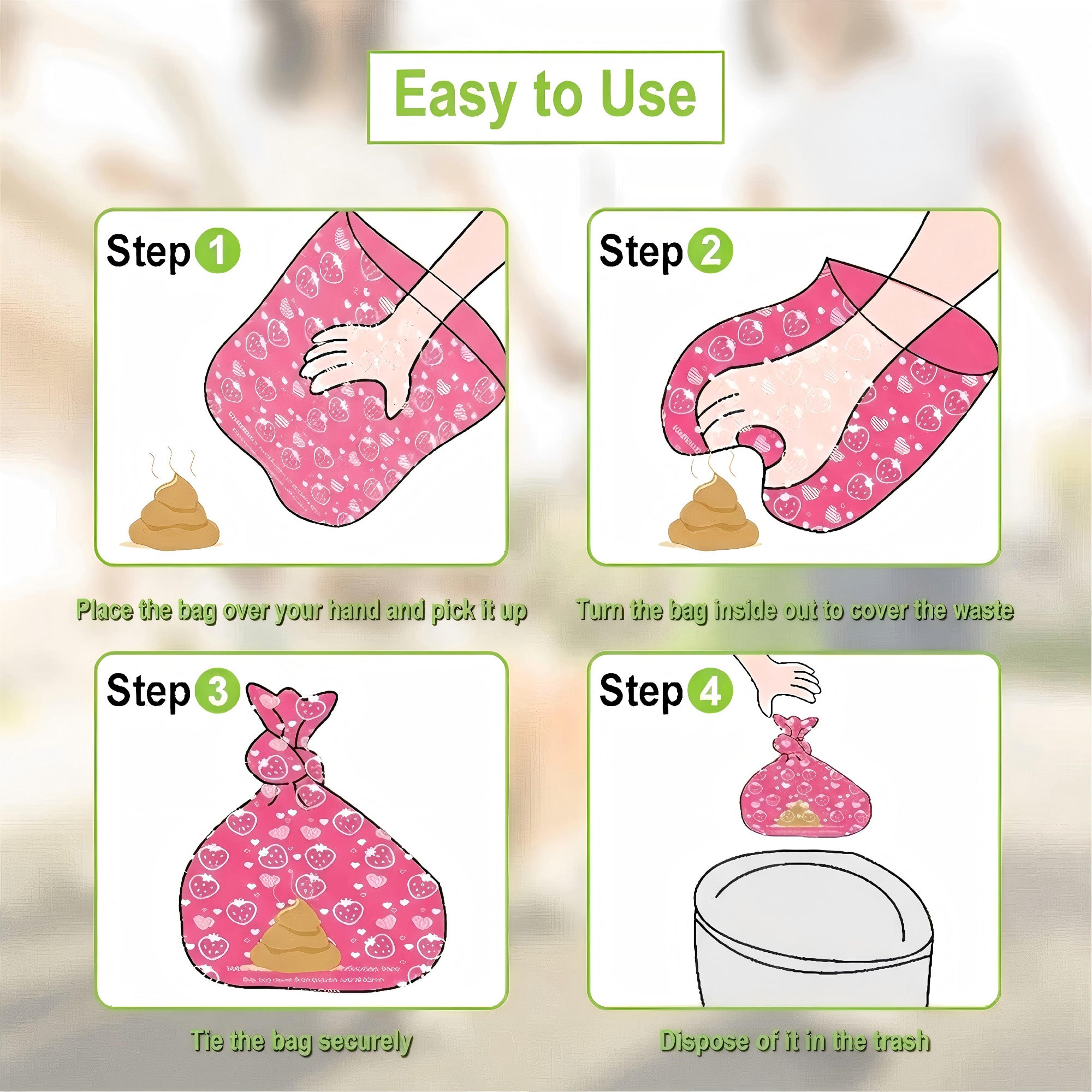 Anna-Kaci Biodegradable Dog Waste Bags 240 Bags in 16 Rolls with Dispenser Leakproof Pet Cleanup Bags