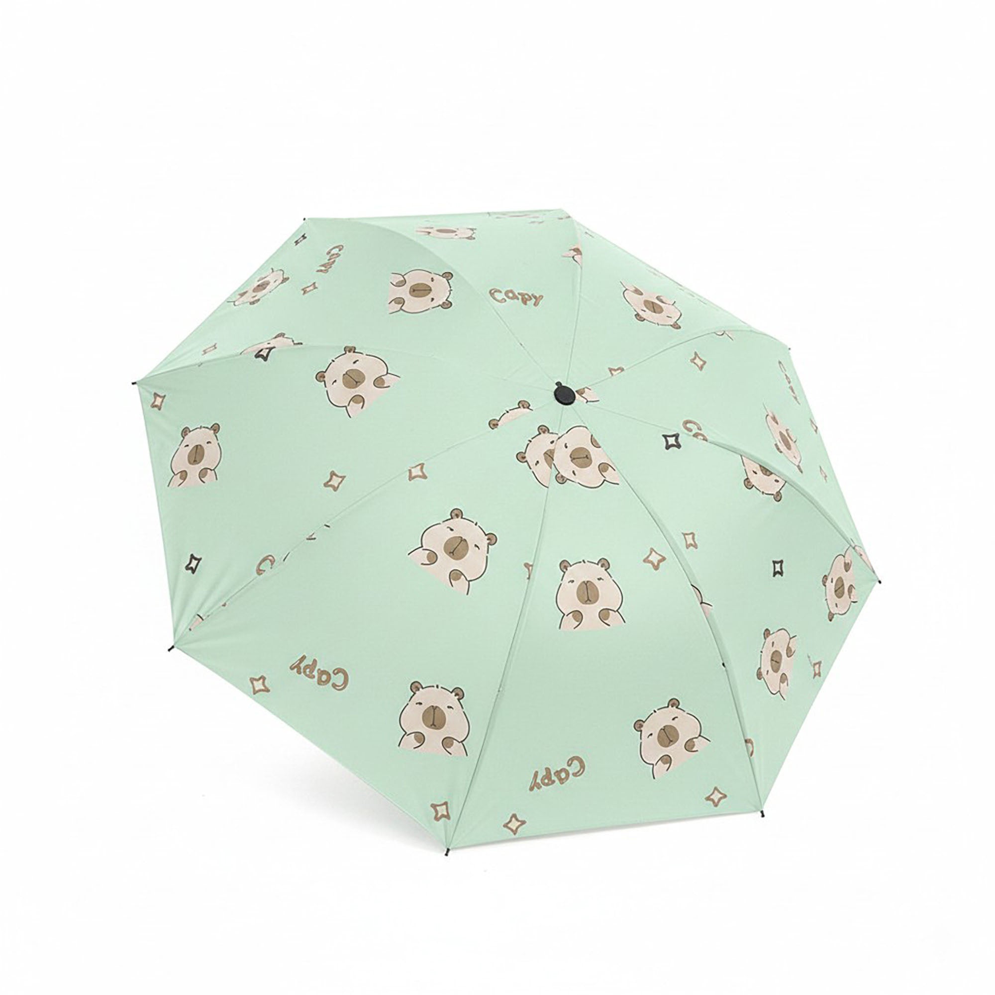 Anna-Kaci Bear Print Compact Folding Umbrella with Automatic Open and Matching Storage Sleeve