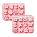 Anna-Kaci 2-Piece Silicone Flower and Butterfly Baking Mold Set Nonstick Flexible Candy Chocolate Mold