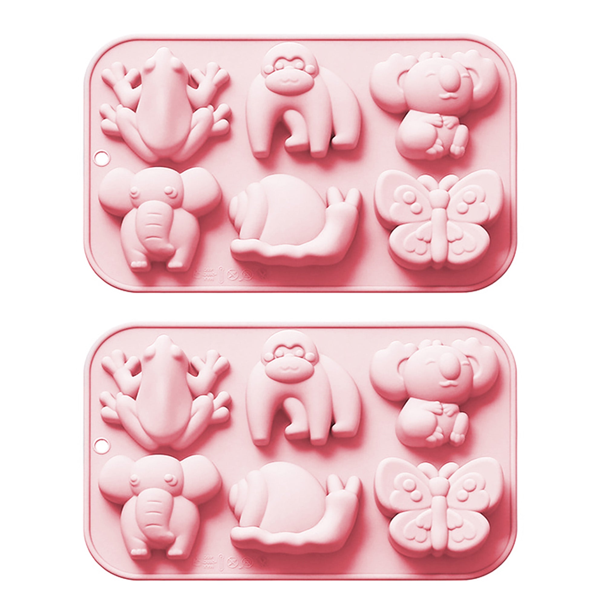 Anna-Kaci 2-Piece Animal Silicone Baking Mold Set Nonstick Flexible Chocolate Candy Dessert Mold