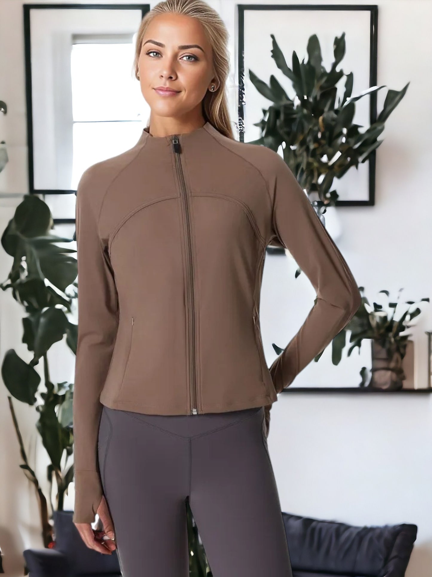 Chaqueta deportiva de manga larga, transpirable, de secado rápido y de alta elasticidad
