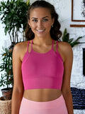 Tops de ropa deportiva de yoga de doble capa