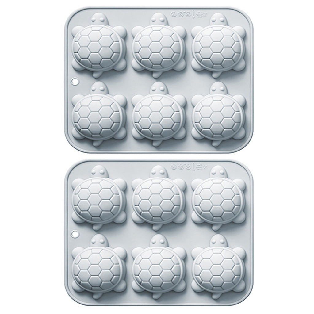 Anna-Kaci 2-Piece Turtle Silicone Baking Mold Set Nonstick Flexible Chocolate Candy Dessert Mold