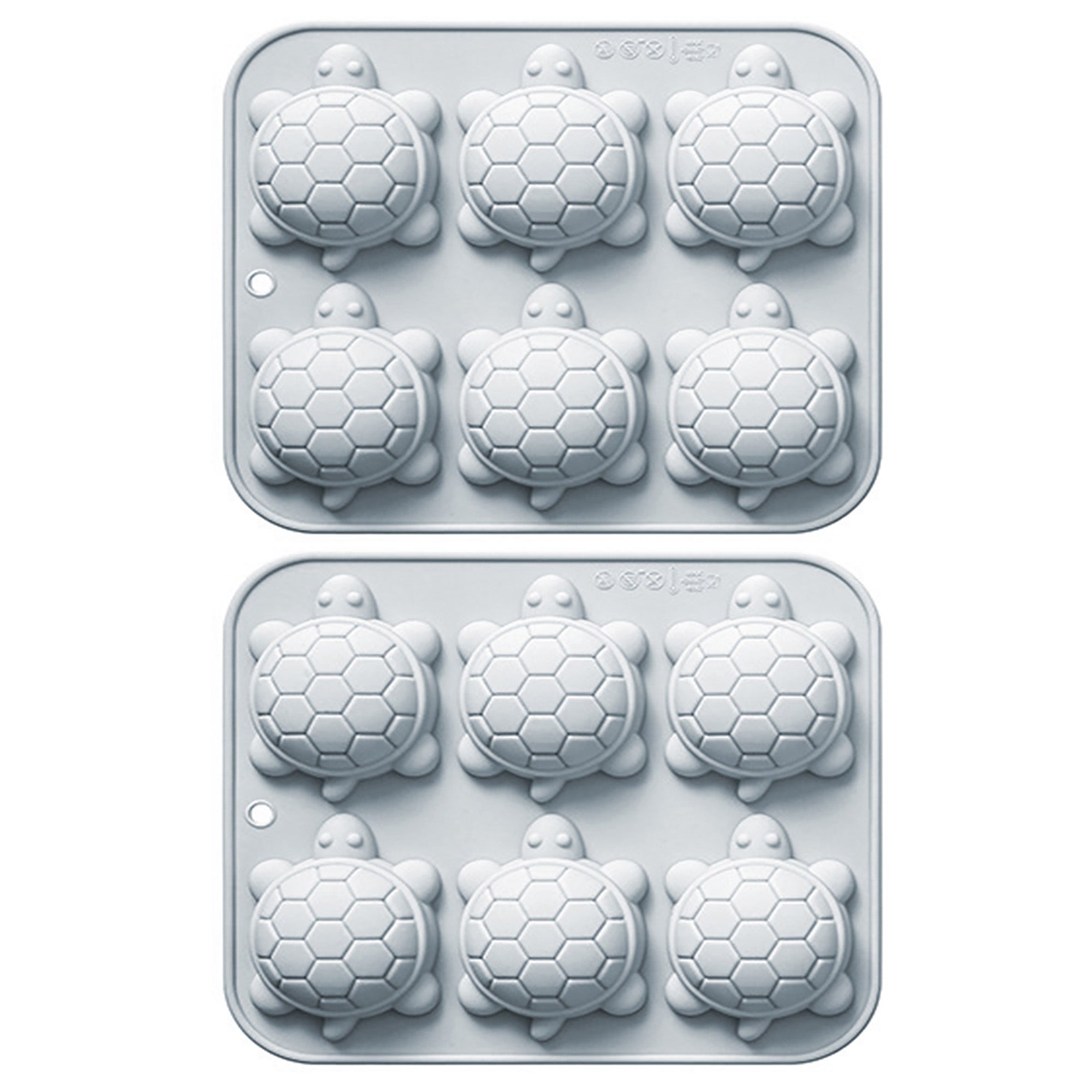Anna-Kaci 2-Piece Turtle Silicone Baking Mold Set Nonstick Flexible Chocolate Candy Dessert Mold