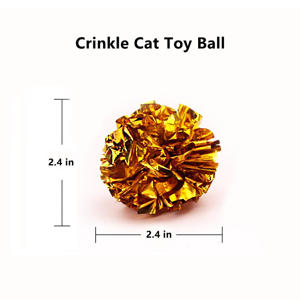 Anna-Kaci Crinkle Cat Toy Balls 12 Pack Interactive Foil Cat Toys Lightweight Indoor Cat Play Balls