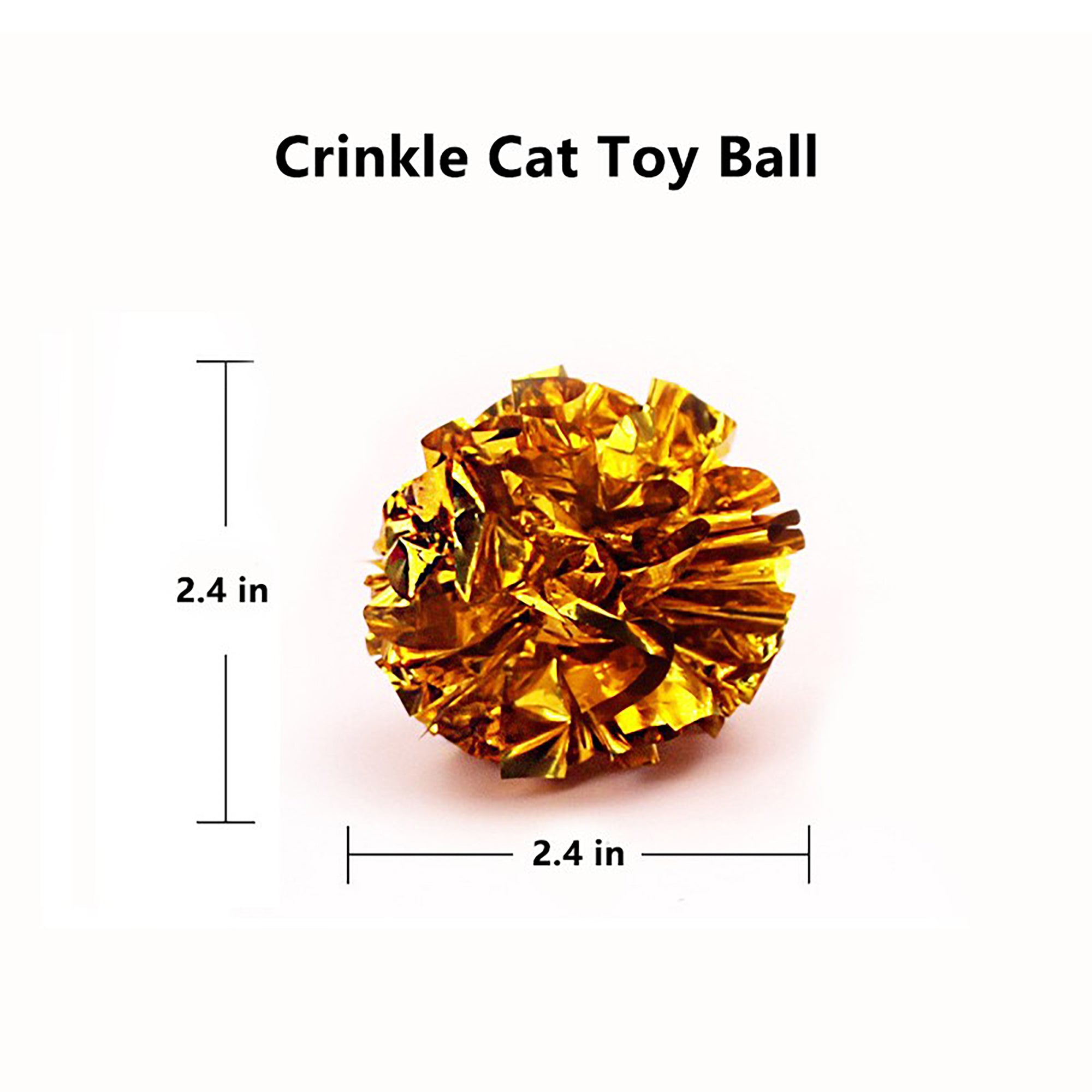 Anna-Kaci Crinkle Cat Toy Balls 12 Pack Interactive Foil Cat Toys Lightweight Indoor Cat Play Balls