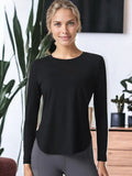 Sudadera de yoga holgada, ajustada, de manga larga y secado rápido