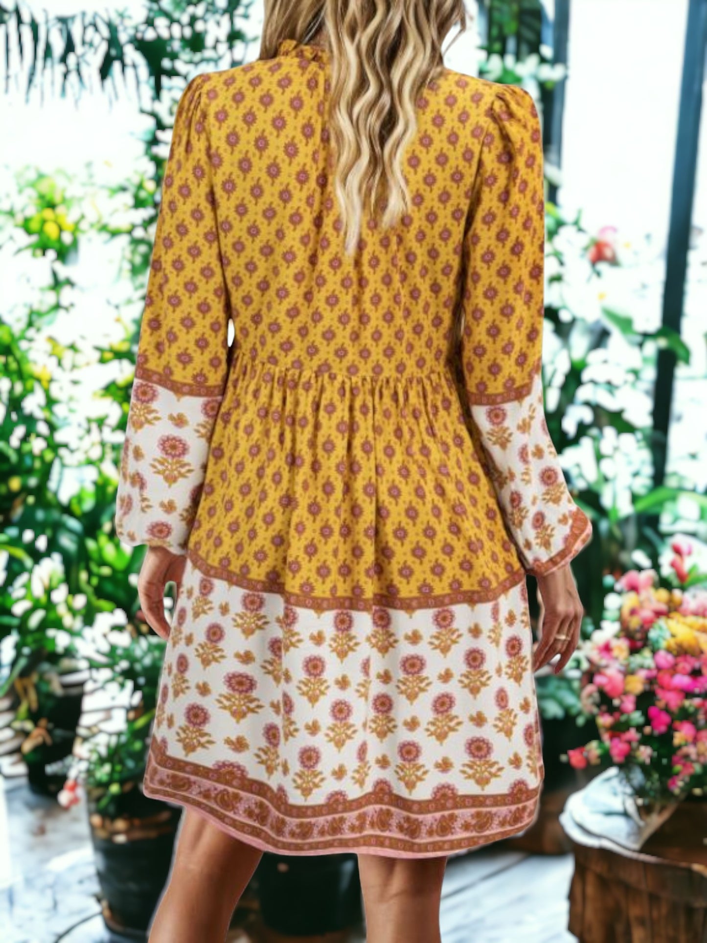 Floral Pattern Boho Dress