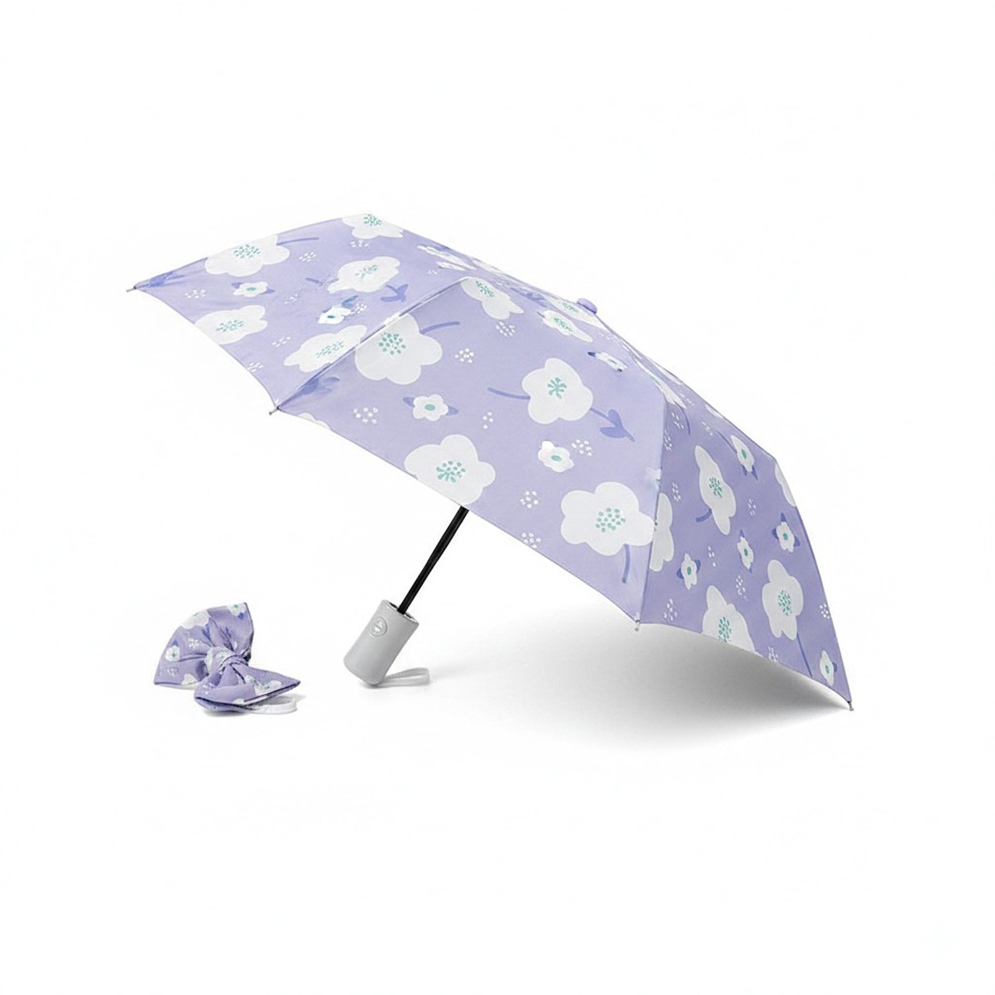 Anna-Kaci Floral Print Automatic Open Umbrella with Compact Foldable Design