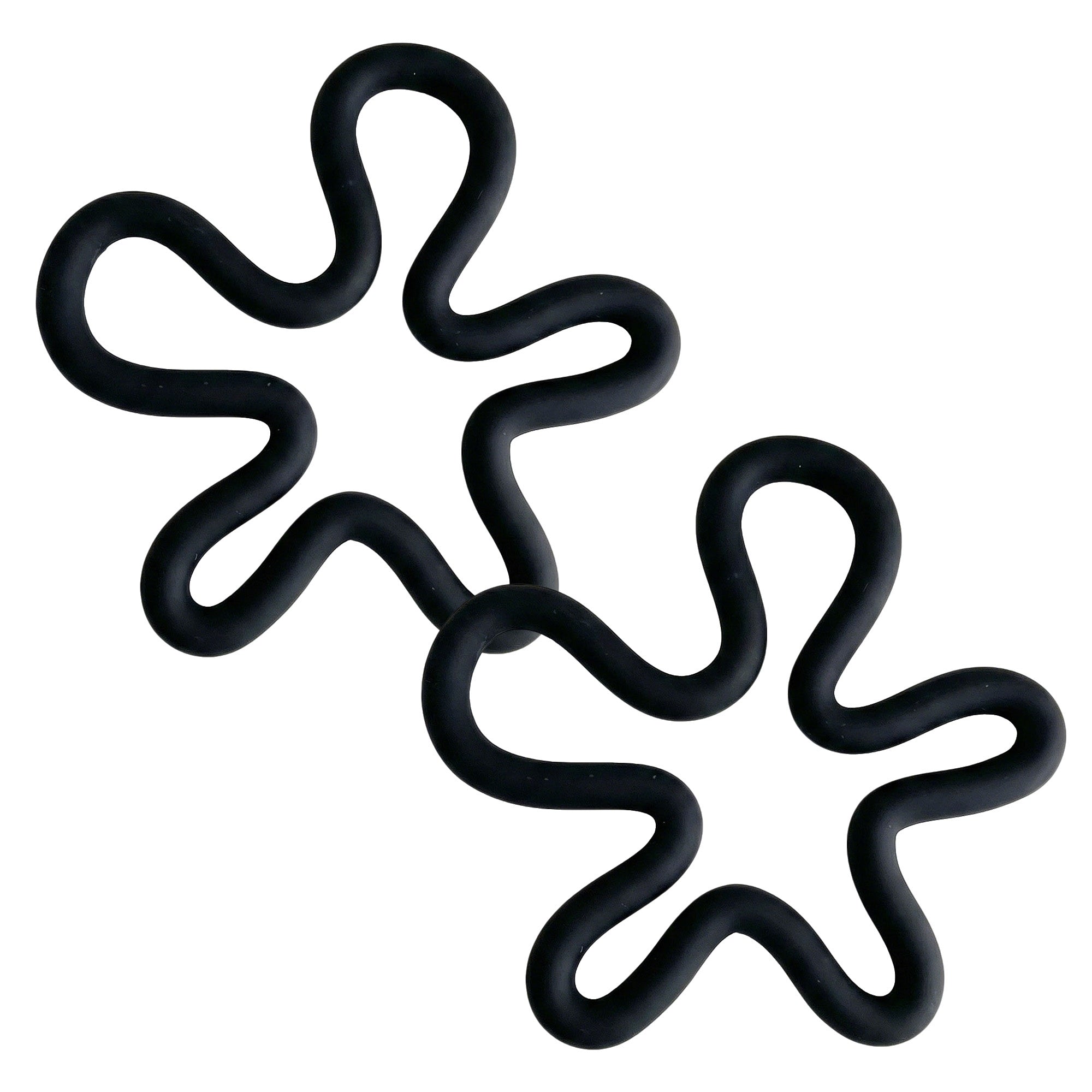 Anna-Kaci 2-PC Wavy Silicone Trivet Heat Resistant Non Slip Countertop Pot Holder